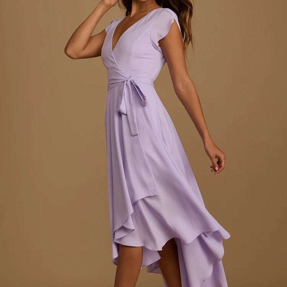 Lulus French Countryside Lavender High-Low Dress